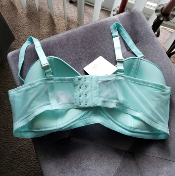 Savage X Fenty RARE Balconette Mint Green Sharp Satin Bralette XL 36DDD 38C 38D - Picture 8 of 11